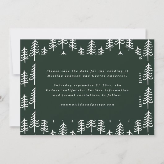 moderne minimale rustige multi-fotobruiloft save the date (Achterkant)