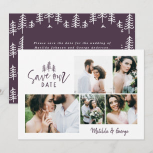 moderne minimale rustige multi-fotobruiloft save the date
