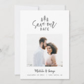 moderne minimale rustige multi-fotobruiloft save the date (Voorkant)