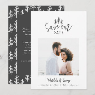 moderne minimale rustige multi-fotobruiloft save the date