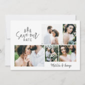 moderne minimale rustige multi-fotobruiloft save the date (Voorkant)