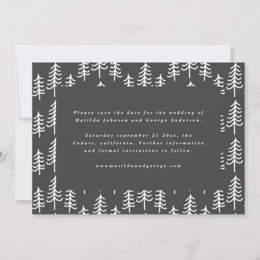 moderne minimale rustige multi-fotobruiloft save the date (Achterkant)