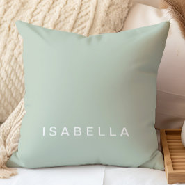 Moderne Minimale Sage Groene Gepersonaliseerde Naa Kussen