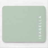 Moderne Minimale Sage Groene Gepersonaliseerde Naa Muismat (Voorkant)
