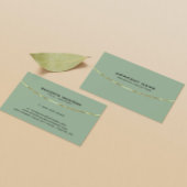 Moderne Minimale Sage Groene Gouden Streep Visitekaartje