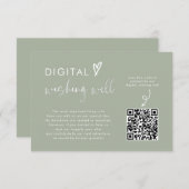 Moderne Minimale Sage Groene Huwelijksreis Fonds Q Informatiekaartje (Voorkant / Achterkant)