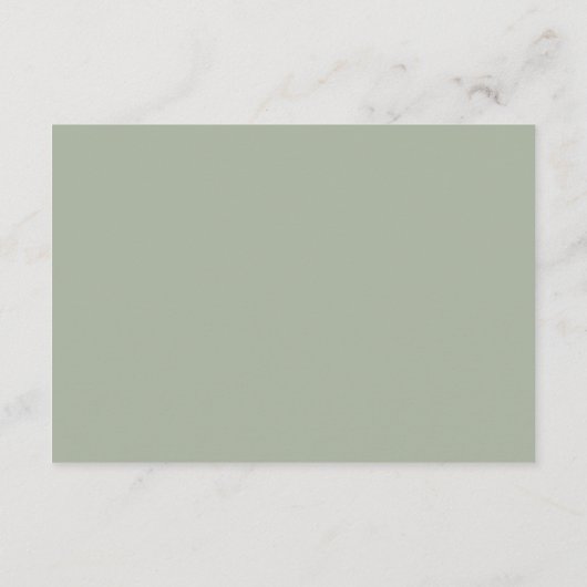 Moderne Minimale Sage Groene Huwelijksreis Fonds Q Informatiekaartje (Achterkant)