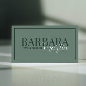 Moderne Minimale Sage Groene QR Code Visitekaartje