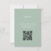 Moderne Minimale Sage Groene Script Bruiloft RSVP Kaartje (Voorkant)