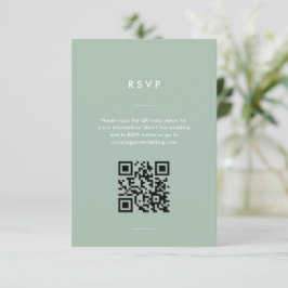 Moderne Minimale Sage Groene Script Bruiloft RSVP Kaartje