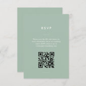 Moderne Minimale Sage Groene Script Bruiloft RSVP Kaartje (Voorkant / Achterkant)