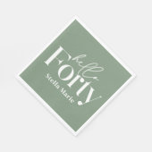 Moderne minimale salie groen 40e verjaardag decor servet (Hoek)