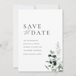 Moderne Minimale Salie Groen Save the Date kaart