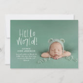 Moderne minimale saliegroene typografie foto aankondiging (Voorkant)