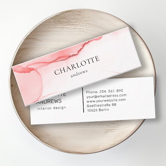 Moderne, minimale Salon-Visitenkarte, Aquarell    Mini Visitekaartje