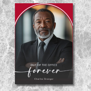 Moderne minimale Scarlet Red Pensioen Partij Folie Uitnodiging