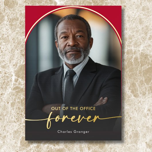 Moderne minimale Scarlet Red Pensioen Partij Folie Uitnodiging