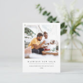 MODERNE MINIMALE SCHONE AANGEPASTE FOTO GELUKKIG N FEESTDAGENKAART (Staand voorkant)