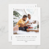 MODERNE MINIMALE SCHONE AANGEPASTE FOTO GELUKKIG N FEESTDAGENKAART (Voorkant / Achterkant)