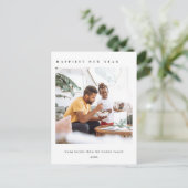 MODERNE MINIMALE SCHONE AANGEPASTE FOTO GELUKKIG N FEESTDAGENKAART (Staand voorkant)