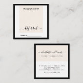 Moderne, minimale, schone elegante kalligrafie vierkante visitekaartje (Voorkant / Achterkant)