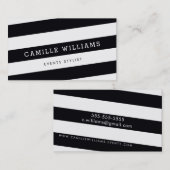 MODERNE MINIMALE schuine streep vet zwart wit Visitekaartje (Voorkant / Achterkant)