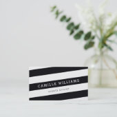 MODERNE MINIMALE schuine streep vet zwart wit Visitekaartje (Staand voorkant)