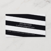MODERNE MINIMALE schuine streep vet zwart wit Visitekaartje (Achterkant)