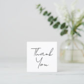 moderne minimale script bedankt voor uw bestelling vierkante visitekaartje (Staand voorkant)