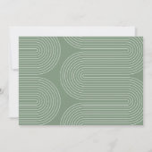 Moderne minimale script geometrische groene verjaa kaart (Achterkant)