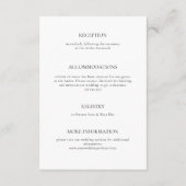 Moderne minimale script kalligrafie bruiloft detai informatiekaartje (Achterkant)