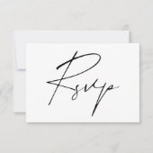 Moderne minimale script kalligrafie bruiloft onlin RSVP kaartje (Voorkant)