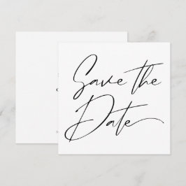 Moderne minimale script kalligrafie zwart bruiloft save the date