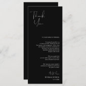 Moderne minimale script plaats instelling dank u k programmakaart (Voorkant / Achterkant)