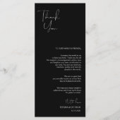 Moderne minimale script plaats instelling dank u k programmakaart (Voorkant)