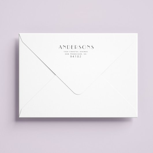 Moderne Minimale Script Return Address Stempel