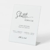 Moderne minimale Script Shuttle Service Trouwbord Reclamebord Met Voetstuk (Voorkant)