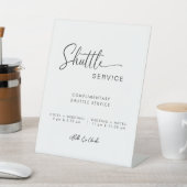 Moderne minimale Script Shuttle Service Trouwbord Reclamebord Met Voetstuk (Insitu)