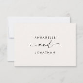 Moderne minimale script trouw-RSVP met Stripe RSVP Kaartje (Achterkant)