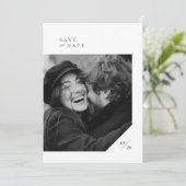 Moderne minimale script typografie foto bruiloft save the date (Staand voorkant)
