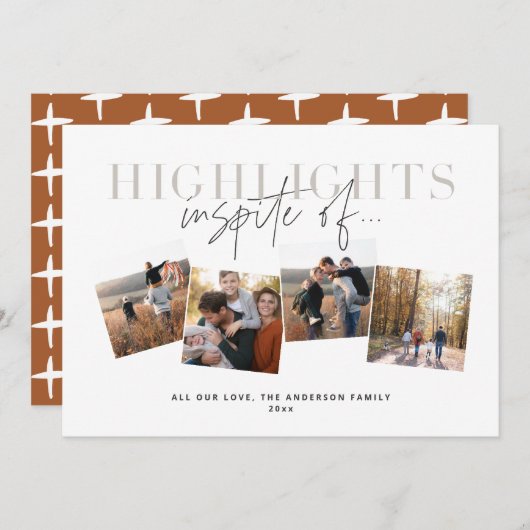 Moderne, minimale script typografie highlights feestdagenkaart (Voorkant / Achterkant)