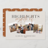 Moderne, minimale script typografie hoogtepunten feestdagenkaart (Voorkant / Achterkant)