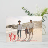 Moderne minimale script vakantie foto feestdagenkaart (Staand voorkant)