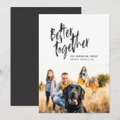 Moderne minimale script vakantie foto feestdagenkaart (Voorkant / Achterkant)