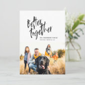 Moderne minimale script vakantie foto feestdagenkaart (Staand voorkant)