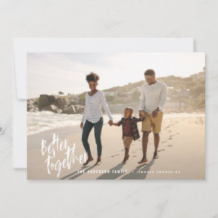 Moderne minimale script vakantie foto feestdagenkaart