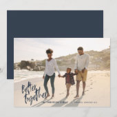 Moderne minimale script vakantie foto marine feestdagenkaart (Voorkant / Achterkant)