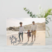 Moderne minimale script vakantie foto marine feestdagenkaart (Staand voorkant)