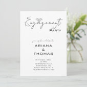 Moderne minimale script verlovingsfeest uitnodigin kaart (Staand voorkant)