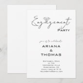 Moderne minimale script verlovingsfeest uitnodigin kaart (Voorkant / Achterkant)